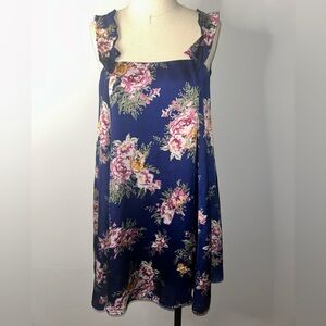 BHLDN | Anthropology Blue and Pink Floral Dress